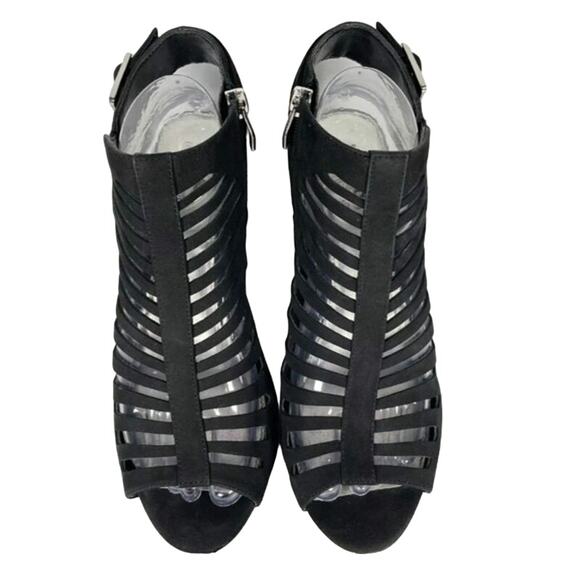 Coach and Four Black Kellisa Strappy Suede Sandal Heels - Picture 4 of 8